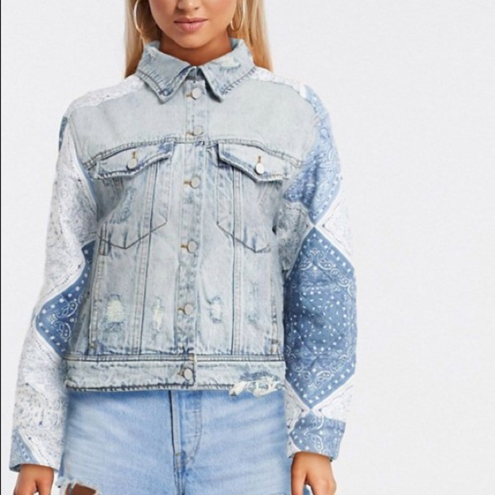 Anthropologie Blanknyc patchwork denim jacket - Picture 4 of 10